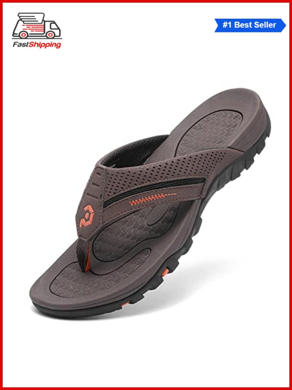 ✨ Men's Thong Flip-Flops EVA Rubber Sole Canvas Band Arch Support Beach Sandals